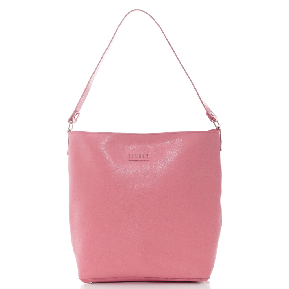 Дамска чанта от естествена кожа модел ADELE dk pink